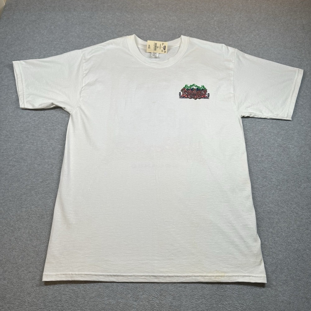 Vintage Rainforest Cafe‎ Orlando T-shirt Mens Large White 100% Cotton NOTE